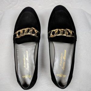 Sesto Meucci Black Suede Leather Loafers